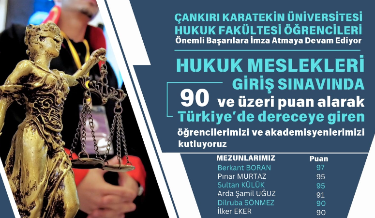 Çankırı Karatekin Üniversitesi Hukuk Fakültesi 2024 yılı mezunları, bu yıl