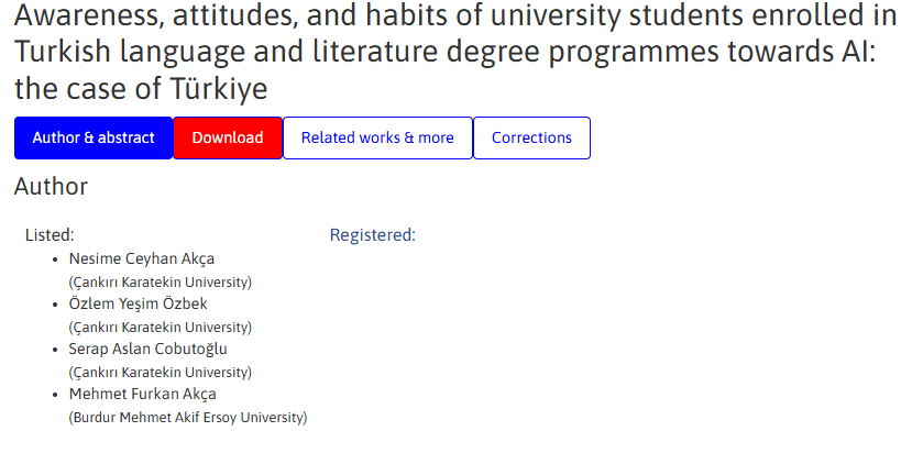 Öğretim Üyelerimizin “YAPAY ZEKÂ VE EDEBİYAT” Alanındaki Çalışması 14 Ocak